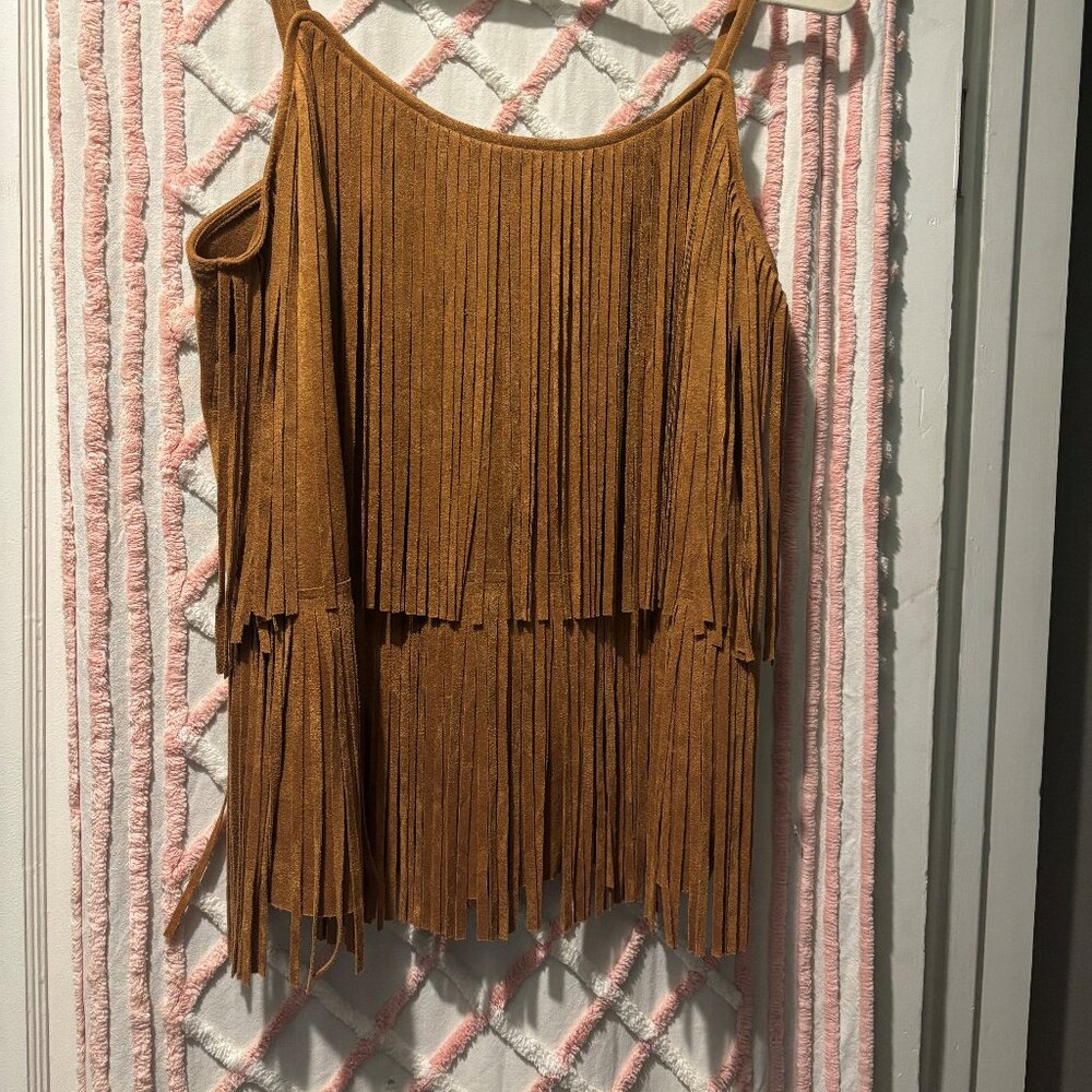 Camel colored Vocal Fringe top